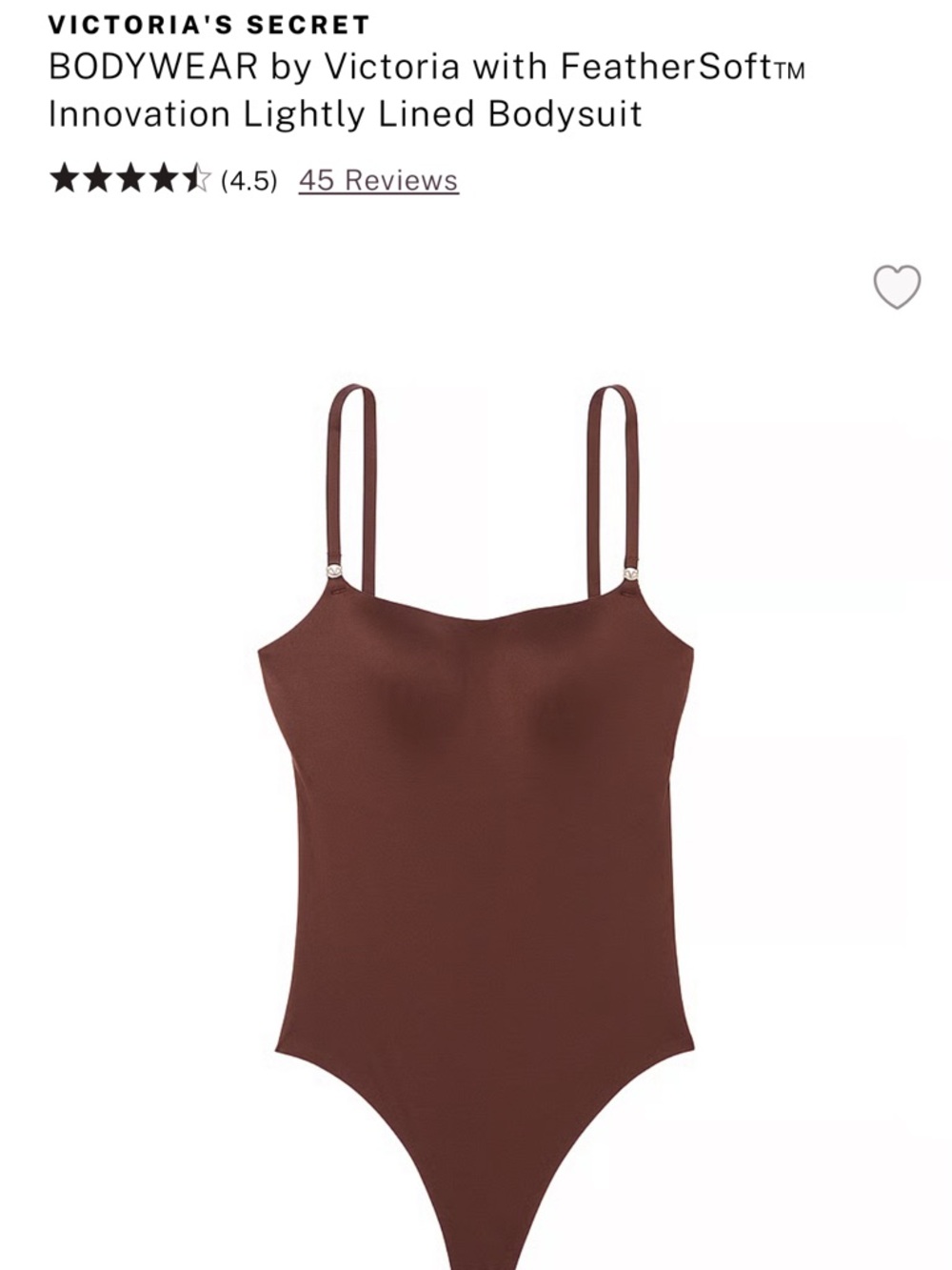 Victoria's Secret FeatherSoft™ Lightly Lined Bodysuit - Brown